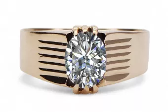 Originalus 14k rožinio aukso vintage Žirkoniai Žiedas Vintage vrc007r